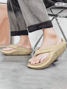 男士波點圖案人字拖 - 卡其色 - 查看 5