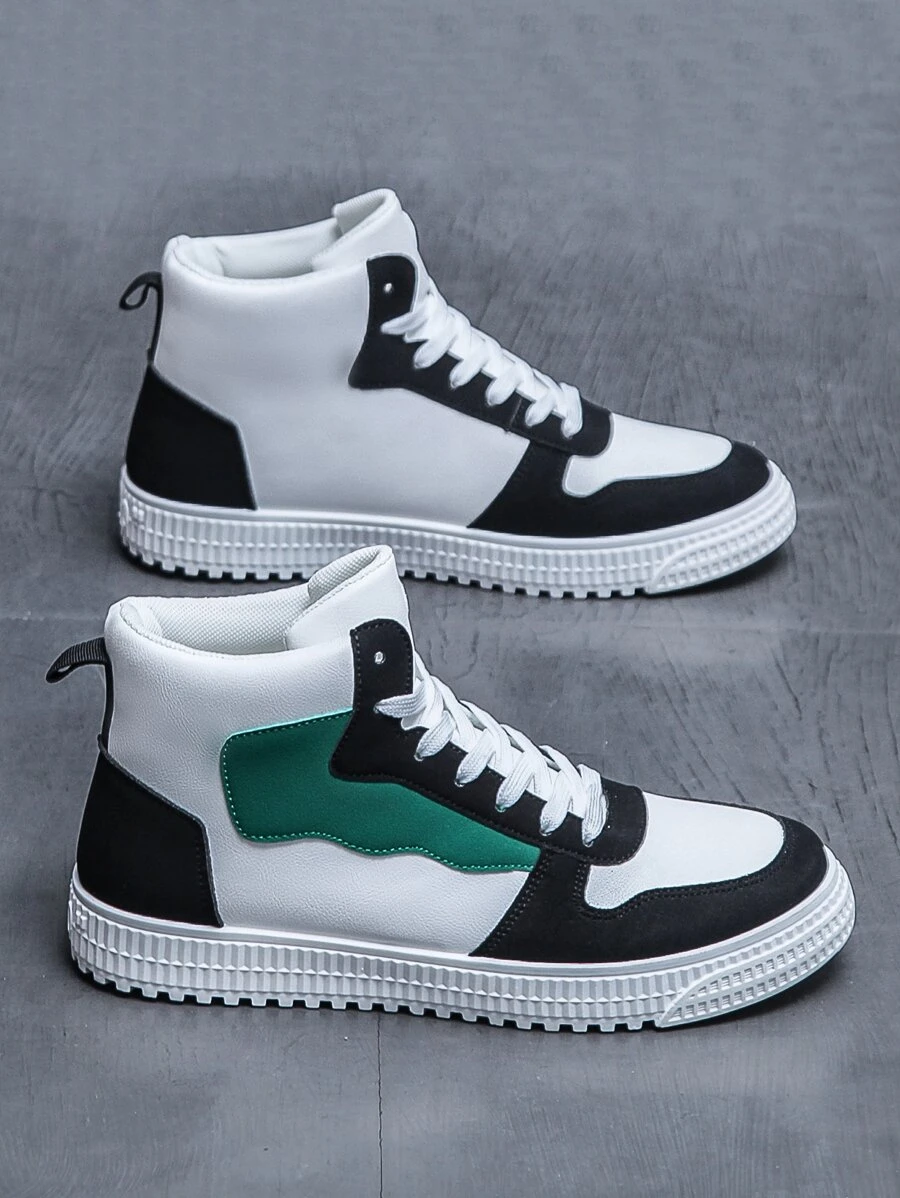 Giày thể thao nam thời trang giản dị, giày thể thao cổ cao thoáng khí - Nhiều màu - Xem 1