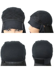 女士卷曲直发头带假发 合成 Yaki 直发 天然耐热头带假发 适合女性非洲发型 - 黑色 - 查看 6