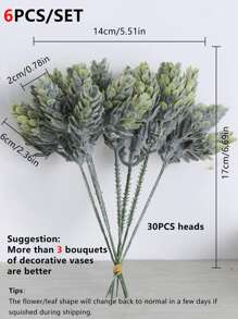 30株人造塑料菠萝草，抗紫外线，适用于户外花园、阳台、窗台、家居、房间、餐桌装饰，情人节、生日、毕业季家居装饰、返校季房间装饰、学习用品、人造植物 - 綠色 - 查看 6