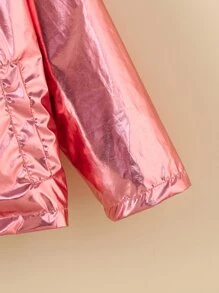 Toddler Girls Slant Pocket Hooded Jacket - Pink - View 3