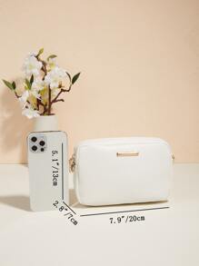 Túi vuông trang trí kim loại tối giản - trắng - Xem 6