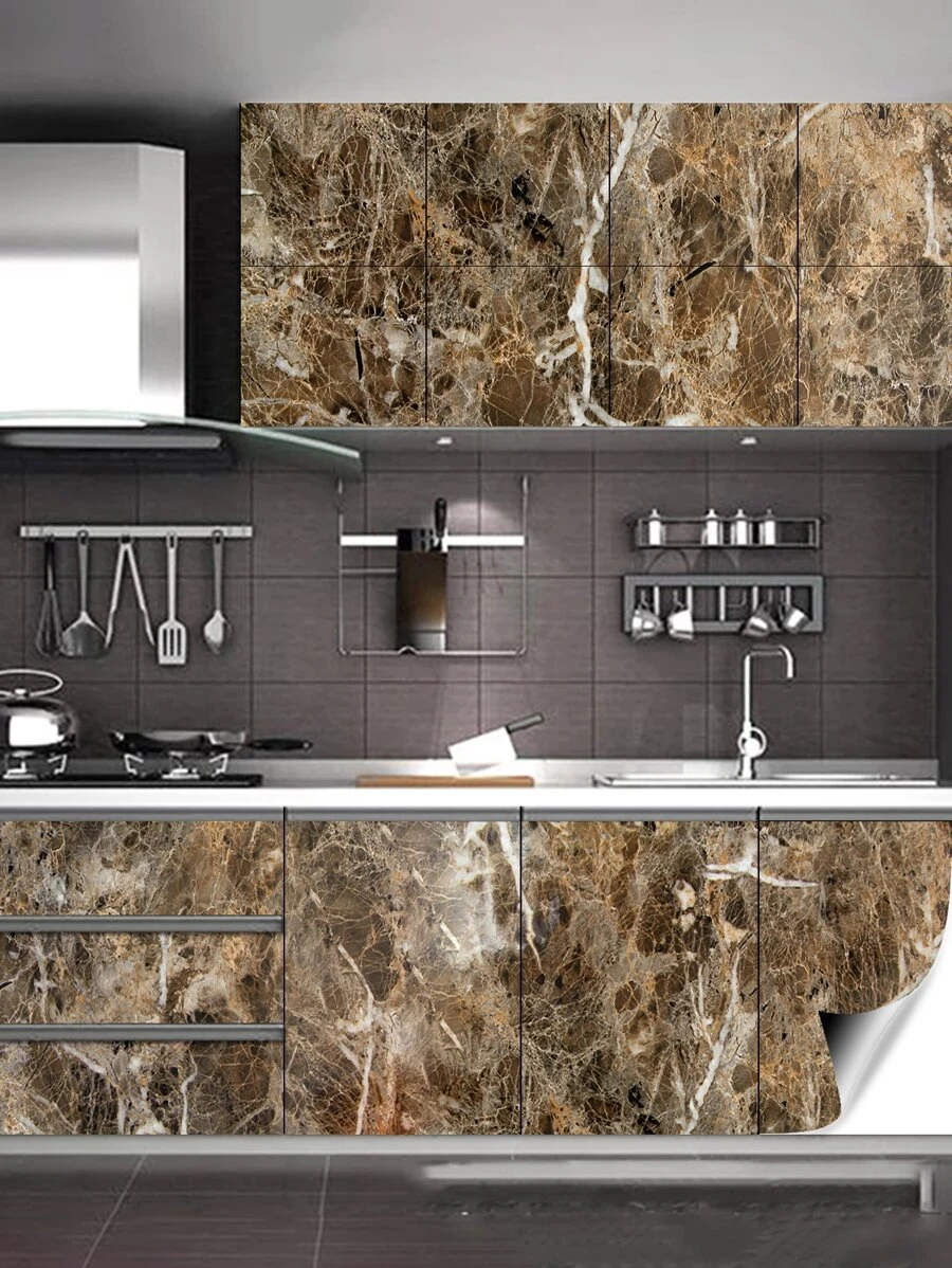 1sheet Marble Pattern Self Adhesive Wall Paper - Multicolor - View 1