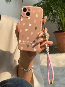 心形图案手机壳带挂绳适用于 iPhone 11、iPhone 13、iPhone 14 Pro Max - 彩色 - 查看 1
