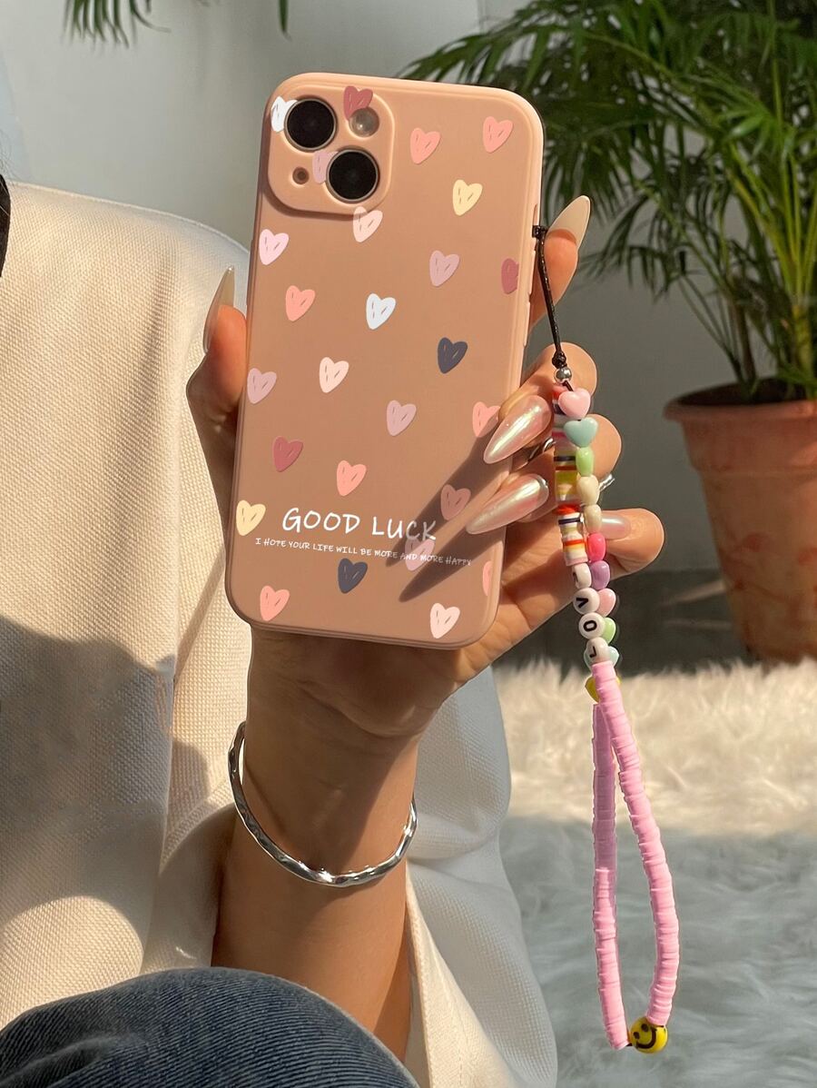心形图案手机壳带挂绳适用于 iPhone 11、iPhone 13、iPhone 14 Pro Max - 彩色 - 查看 1
