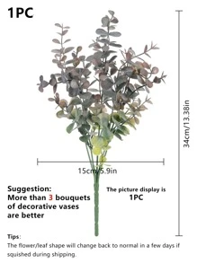 1 Bouquet Artificial Flowers, Eucalyptus Artificial Plants, Wedding Decor, Home Vase Decor, Garden Outdoor Graduation Decor, Bridal Bouquet, Wrist Corsage, Birthday Party Decor, Valentine's Day, New Year And Autumn Decor, Valentine's Day Gift - Dusty Purple - View 2