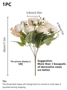 1bundle/3bundles Artificial Peony Mixed Flowers, Wedding Decoration Bridal Bouquet, Classroom Decor, Home Vase Decoration, Outdoor Party Event Birthday Celebration, Valentine Day, Gift Gifts Graduation