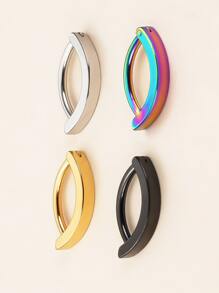 4入組完美穿孔簡約肚臍肚環不銹鋼男女款無需穿孔隔墊身體首飾 - 彩色 - 查看 2