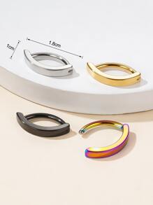4入組完美穿孔簡約肚臍肚環不銹鋼男女款無需穿孔隔墊身體首飾 - 彩色 - 查看 3