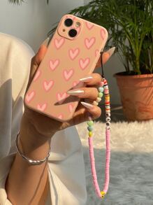 带挂绳的心形印花手机壳适用于 iPhone 11、iPhone 13、iPhone 14 Pro Max - 彩色 - 查看 2