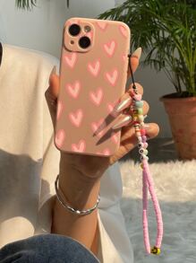 带挂绳的心形印花手机壳适用于 iPhone 11、iPhone 13、iPhone 14 Pro Max - 彩色 - 查看 3
