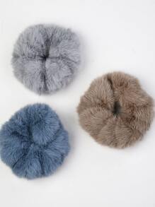 5pcs Solid Fuzzy Hair Tie - Multicolor - View 2