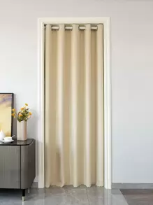1入組素色貝殼邊遮光門簾 - 米色 - 查看 1
