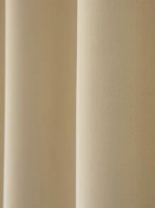 1入組素色貝殼邊遮光門簾 - 米色 - 查看 4