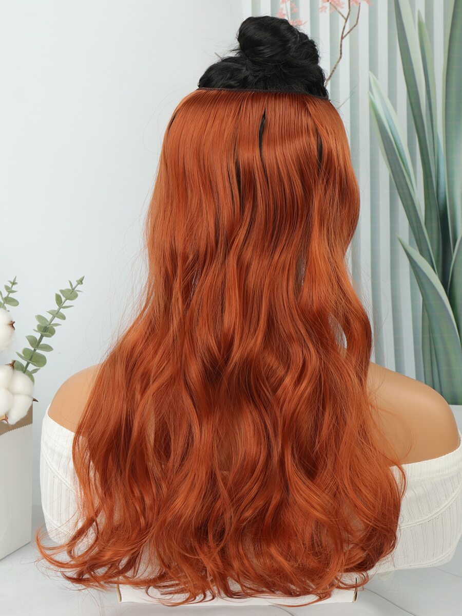 Extensión del pelo largo rizado sintético - Naranja Coral - Ver 1