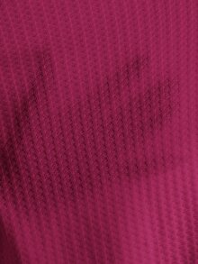 SHEIN LUNE Waffle Knit V Neck Solid Tee - Hot Pink - View 5