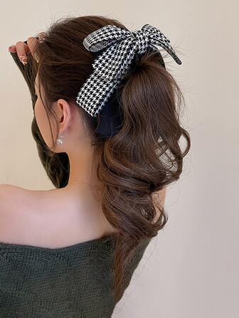 可愛的八字紋印花蝴蝶結裝飾香蕉夾