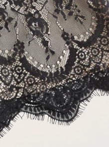 SHEIN ICON Cut Out Flounce Sleeve Lace Bodycon Dress - Black - View 3