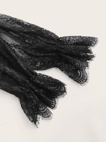 SHEIN ICON Cut Out Flounce Sleeve Lace Bodycon Dress - Black - View 4