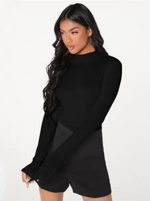 SHEIN BAE Body unicolor de cuello cisne