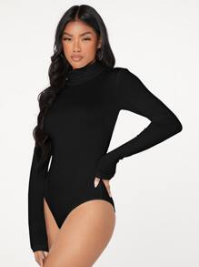 SHEIN BAE Body unicolor de cuello cisne