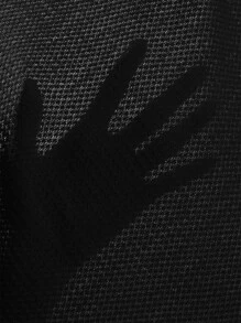 SHEIN EZwear Plus Waffle Knit Crop Tee - Black - View 5