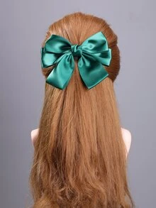 Kẹp tóc trang trí nơ - màu xanh lá - Xem 2