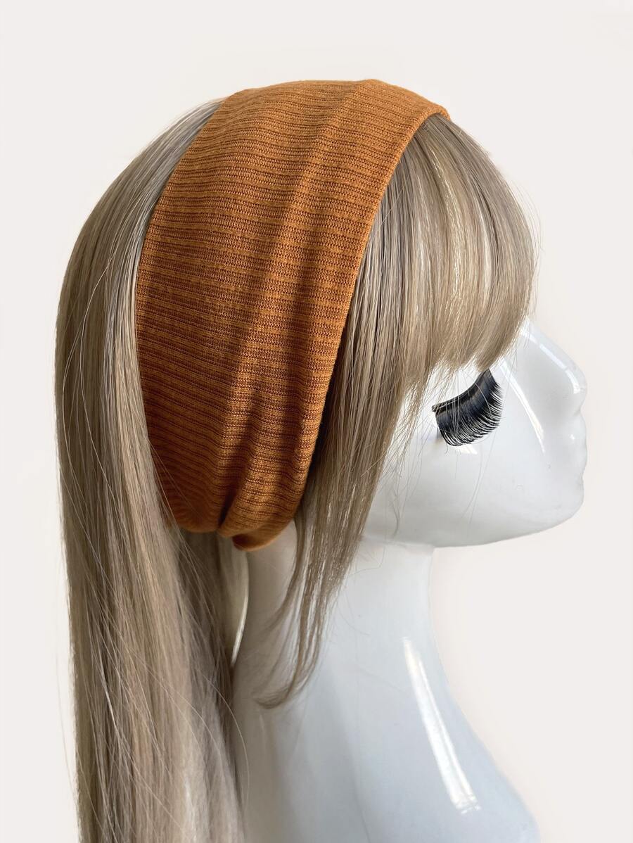 1pc Minimalist Knit Headband, Unisex, College Style Street Fashion Sport Headwrap, Pink/Black/White, Versatile Hair Accessory For All Seasons