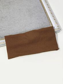 1pc Minimalist Knit Headband, Unisex, College Style Street Fashion Sport Headwrap, Pink/Black/White, Versatile Hair Accessory For All Seasons - Maroon - View 3