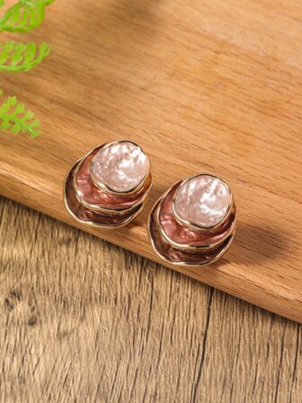 Round Stud Earrings