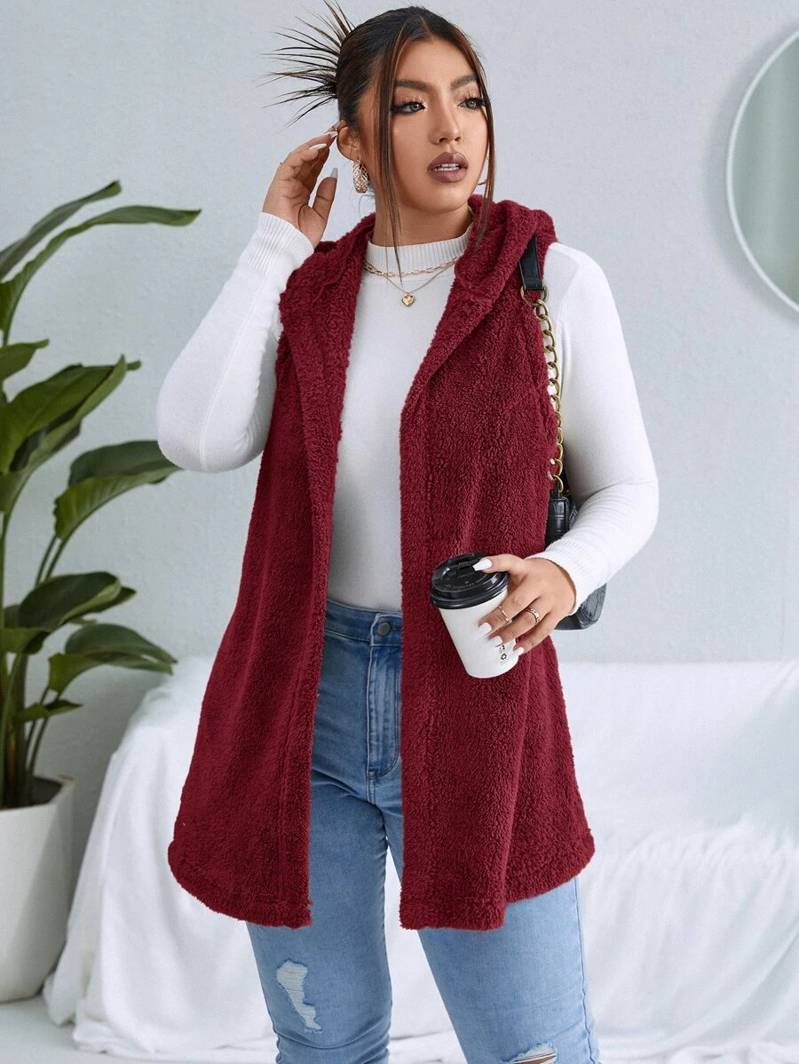 Calvaya Áo khoác cỡ lớn màu trơn Giải trí - Màu Tím - Xem 1