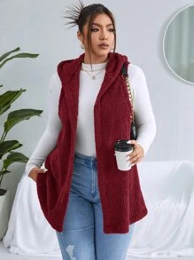 Calvaya Áo khoác cỡ lớn màu trơn Giải trí - Màu Tím - Xem 2