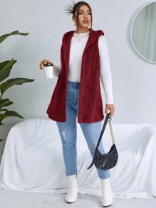 Calvaya Áo khoác cỡ lớn màu trơn Giải trí - Màu Tím - Xem 4