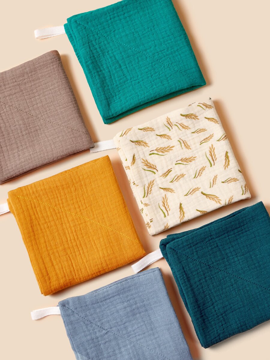 3入組嬰兒隨機圖案擦嘴餵食手帕