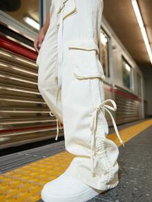 90年代側翻蓋口袋工裝褲