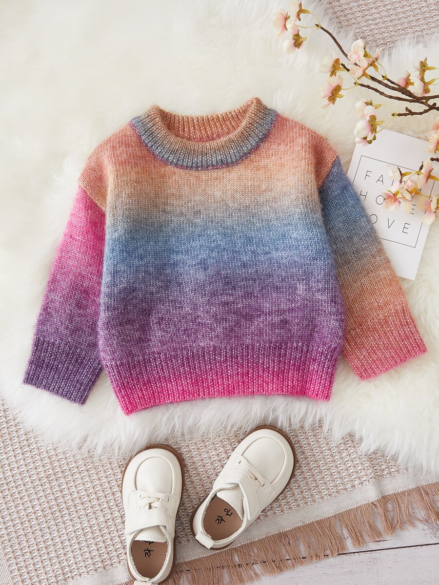 Baby Ombre Round Neck Jumper - Multicolor - View 1