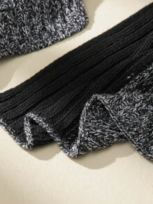 3pcs Unisex Beanie Hat Set, Including A Y2k Style Men's Color Block Winter Hat With Lining, A Scarf And A Pair Of Gloves For Outdoor Activities - Multicolor - View 3