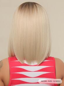 13*6*1 Lace Front Short Straight Synthetic Wig - Multicolor - View 2