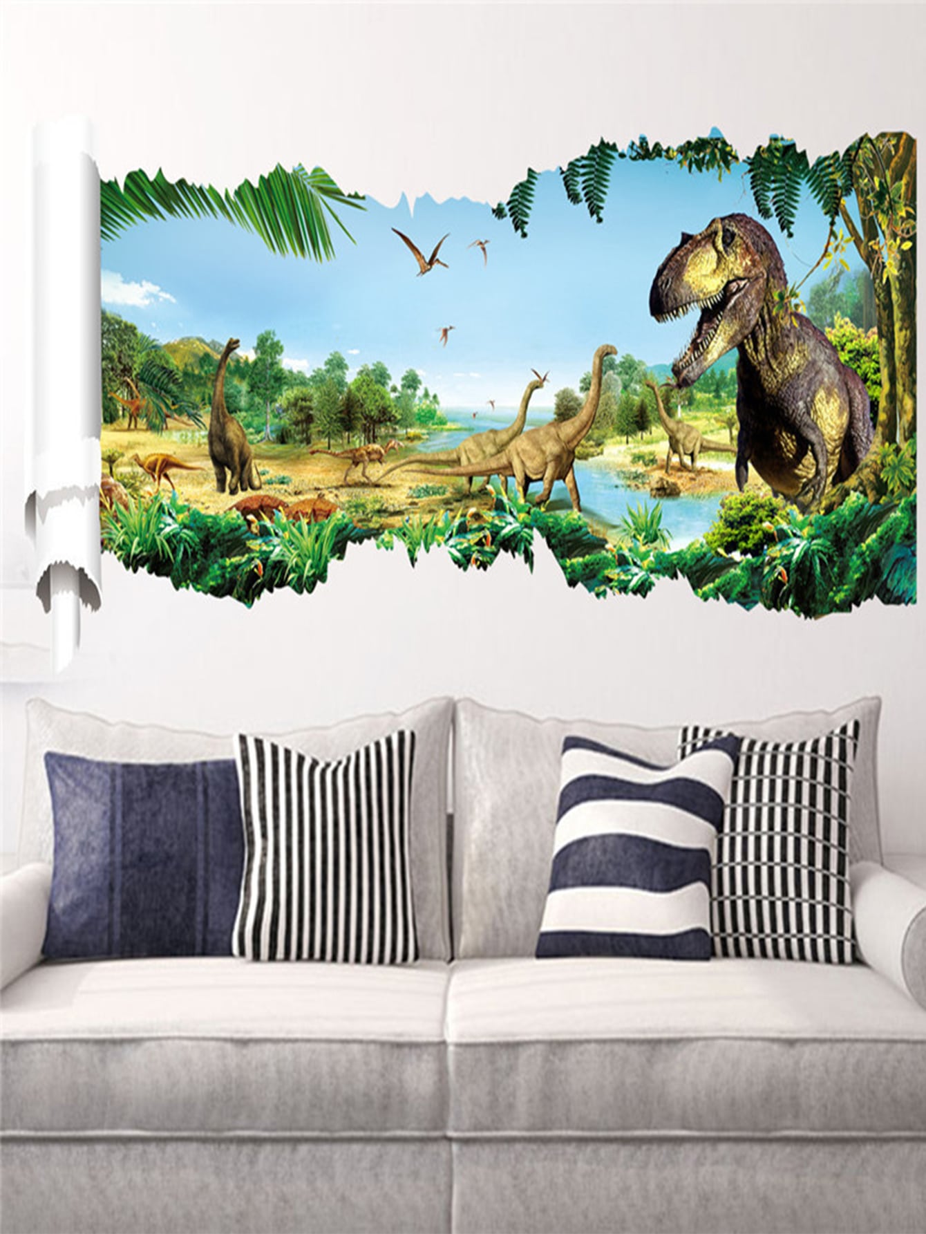 1個 恐竜柄 ウォールステッカー