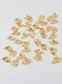 40pcs Gold Color Leaf Shaped Hair Ties For Women, Fashionable Leaf Hair Accessories