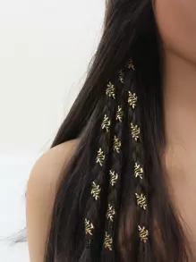 40pcs Gold Color Leaf Shaped Hair Ties For Women, Fashionable Leaf Hair Accessories