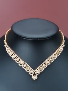 3 cái Rhinestone Trang trí Trang sức Bộ - Vàng - Xem 2