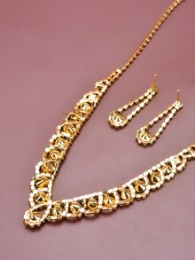 3 cái Rhinestone Trang trí Trang sức Bộ - Vàng - Xem 6