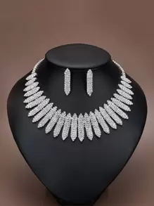 3 piezas Set joya con diseño de diamante de imitación