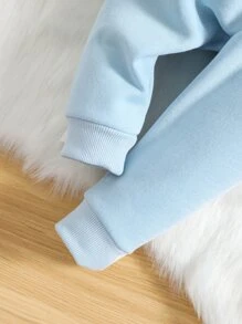 Baby Kangaroo Pocket Hoodie & Joggers - Baby Blue - View 3