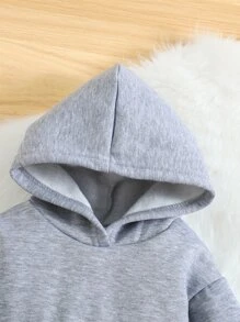 Baby Kangaroo Pocket Hoodie & Sweatpants - Light Grey - View 3