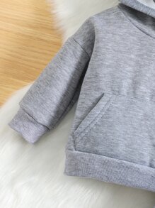 Baby Kangaroo Pocket Hoodie & Sweatpants - Light Grey - View 5