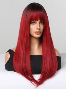 Long Straight Synthetic Wig With Bangs - Multicolor - View 4