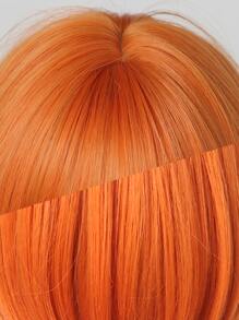 黑色短波浪合成假髮天然黑色帶瀏海女性合成波波頭假髮