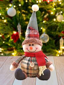1pc Christmas Snowman Design Decoration - Multicolor - View 1
